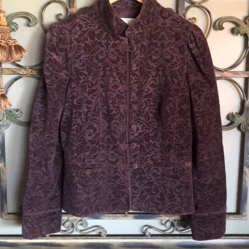 Pretty plum Ann Taylor Loft velvet jacket sz 12